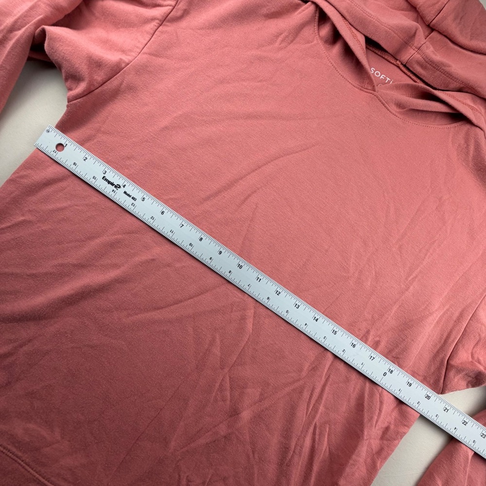 Softies Lounge Set Hoodie Jogger Women Medium Pink Solid Knit 2 Piece Loungewear - Picture 5 of 9